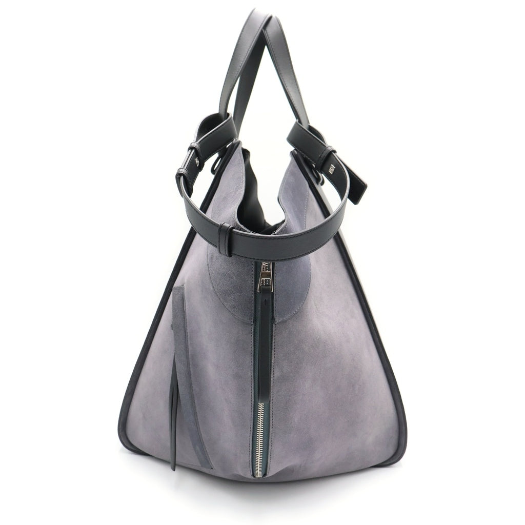LOEWE(ロエベ) ロエベ ハンモック スエードコンビネーション ショルダーバッグ グレー レザー×スエード シルバー金具 レディース