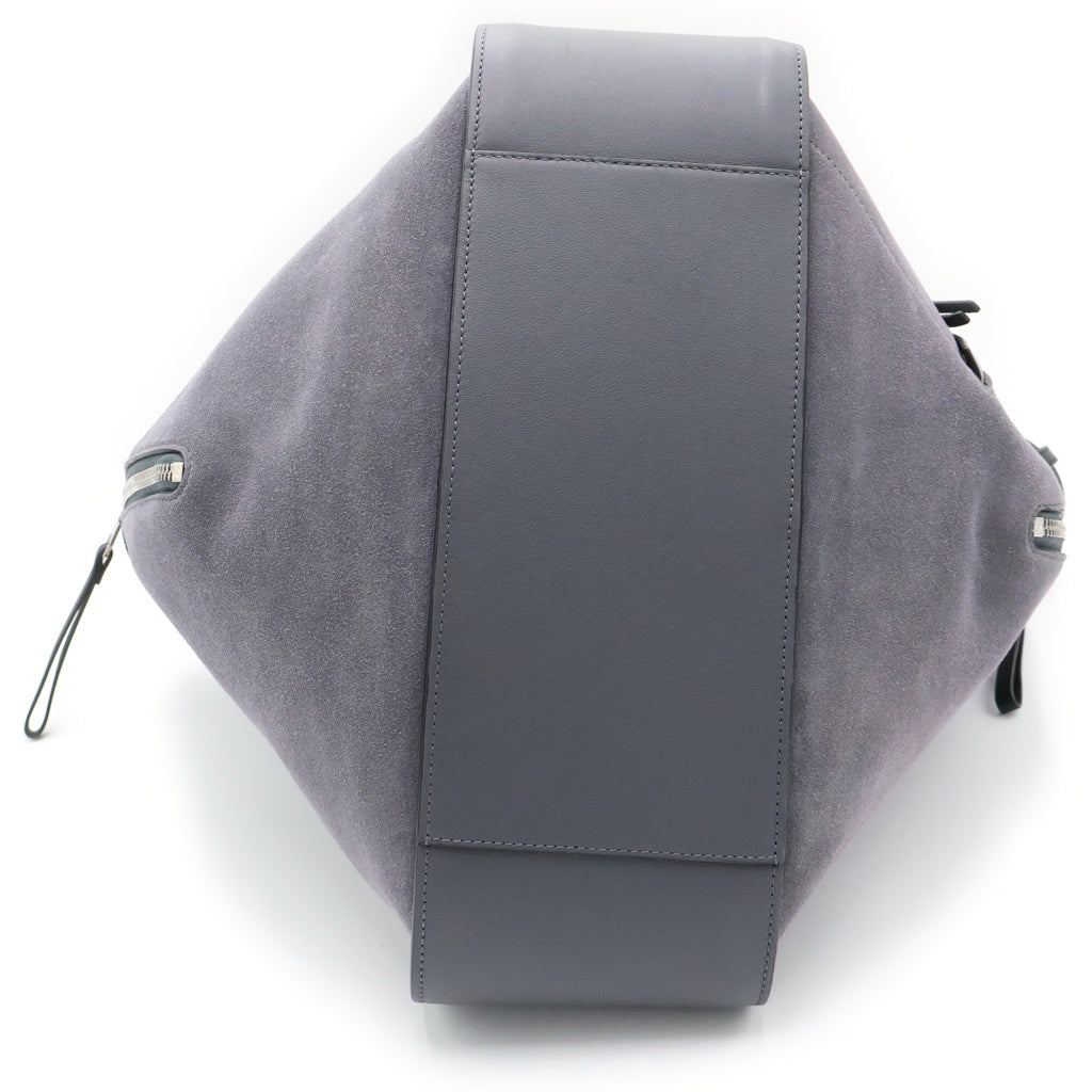 LOEWE(ロエベ) ロエベ ハンモック スエードコンビネーション ショルダーバッグ グレー レザー×スエード シルバー金具 レディース