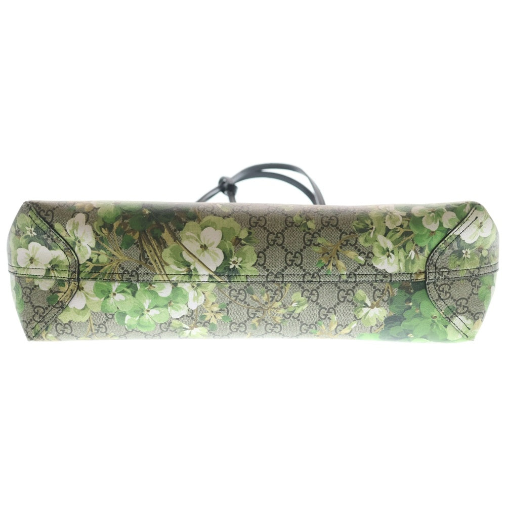GUCCI(グッチ) グッチ GGスプリーム リバーシブル ハンドバッグ トートバッグ ブラック×ベージュ×グリーン レザー×PVC 368568 レディース