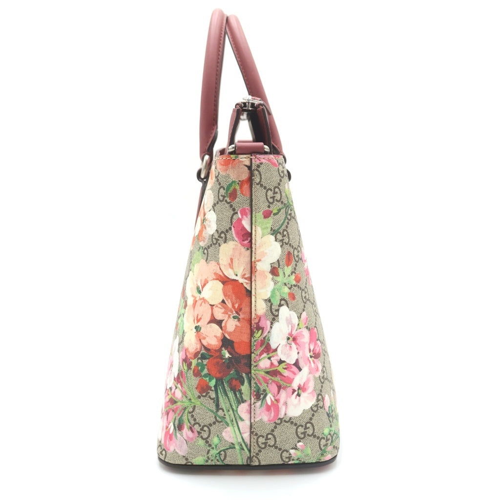GUCCI(グッチ) グッチ GGブルームス ハンドバッグ 2WAY ショルダーバッグ ベージュ×ピンク レザー×PVC 409533 シルバー金具 レディース