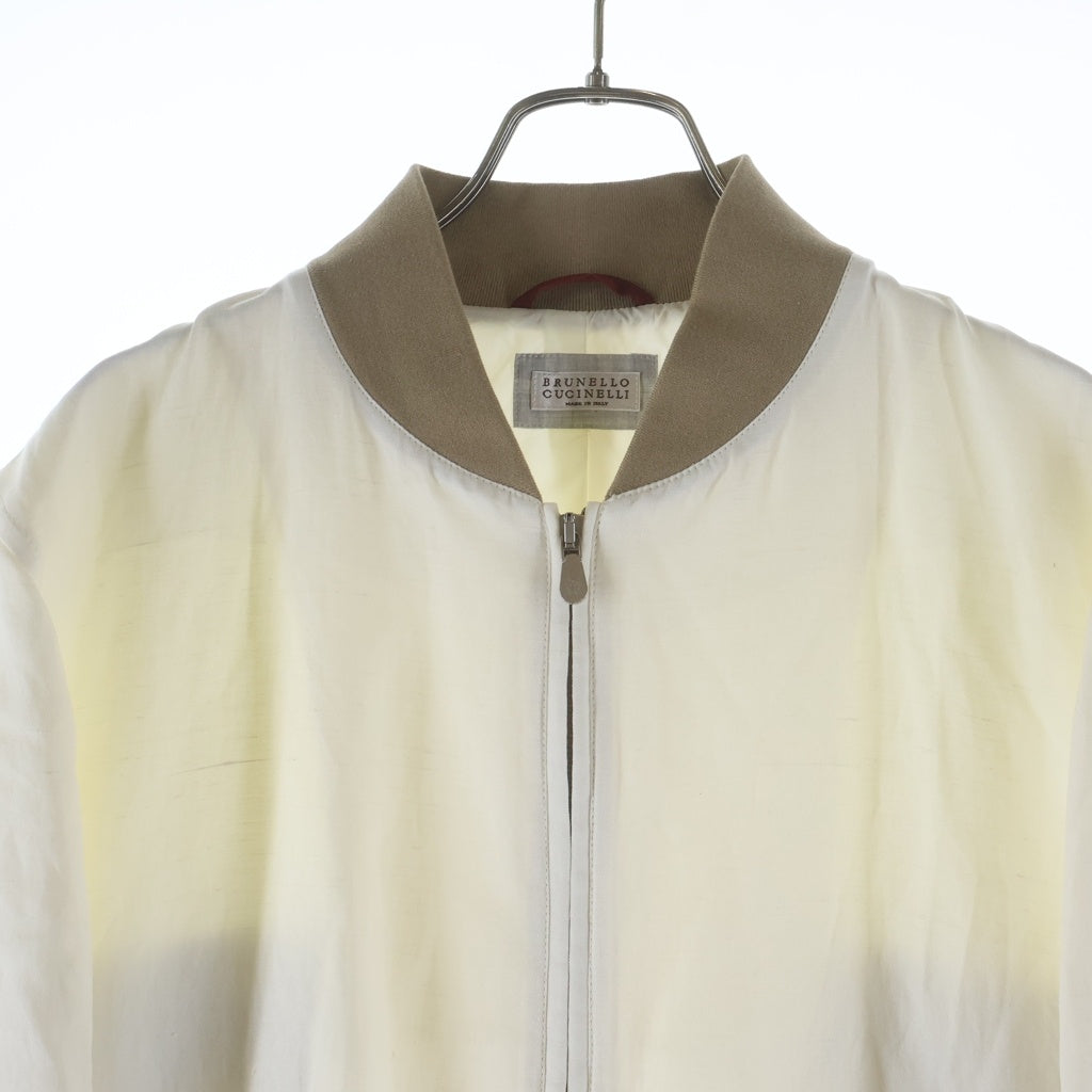 BRUNELLO CUCINELLI(ブルネロクチネリ) ブルネロクチネリ ジップアップブルゾン アイボリー 48 MD4806298JAP