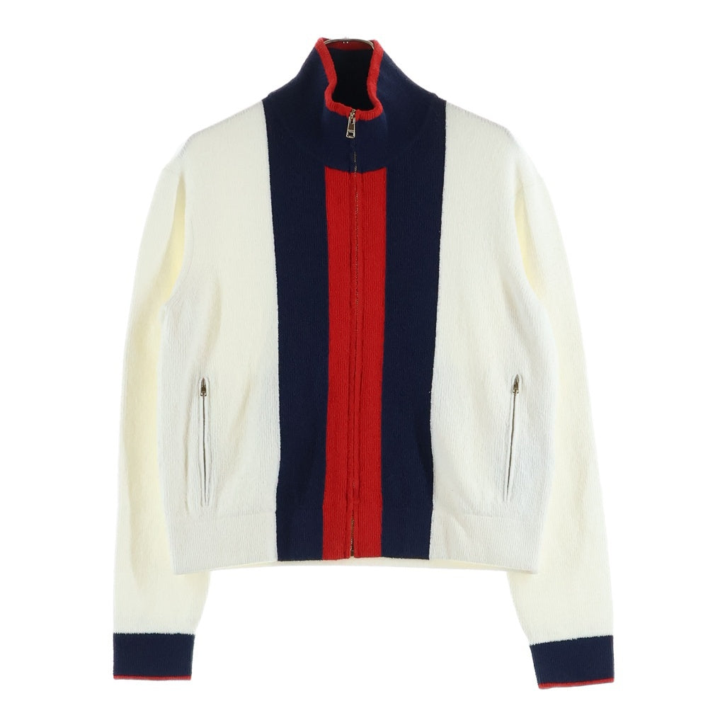 GUCCI(グッチ) グッチ ウェブニットカーディガン ホワイト×レッド×ネイビー S 788802 XKD13 レディース