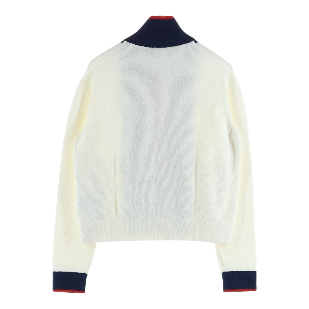 GUCCI(グッチ) グッチ ウェブニットカーディガン ホワイト×レッド×ネイビー S 788802 XKD13 レディース
