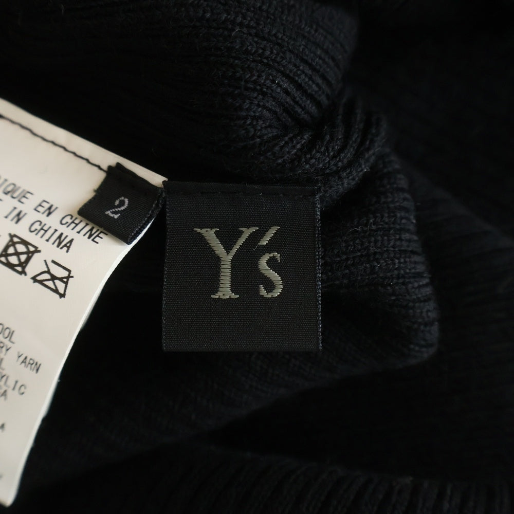 B Yohji Yamamoto(ビー ヨウジヤマモト) ヨウジヤマモト フロントスリットニットトップ ブラック 2 YU-K54-149 レディース