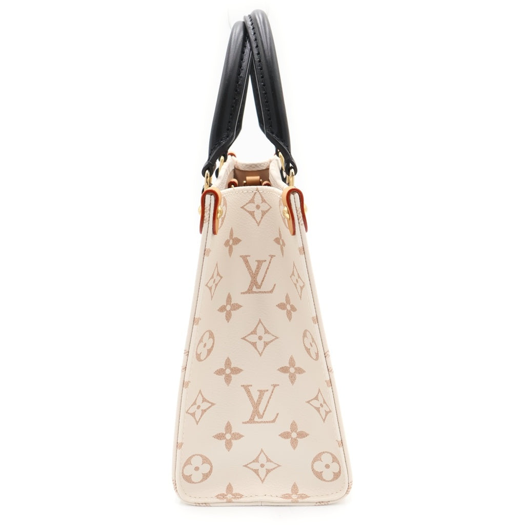 LOUIS VUITTON(ルイヴィトン) モノグラムデュンヌ オンザゴーPM 2WAYバッグ ハンドバッグ ショルダーバッグ アイボリー×ブラック レザー M24533 ゴールド金具 レディース