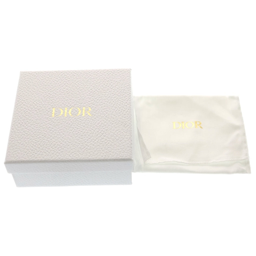 Christian Dior(クリスチャンディオール) カロ ダリアウォレット クローバー 二つ折り財布 コインケース ホワイト レザー ゴールド金具 レディース