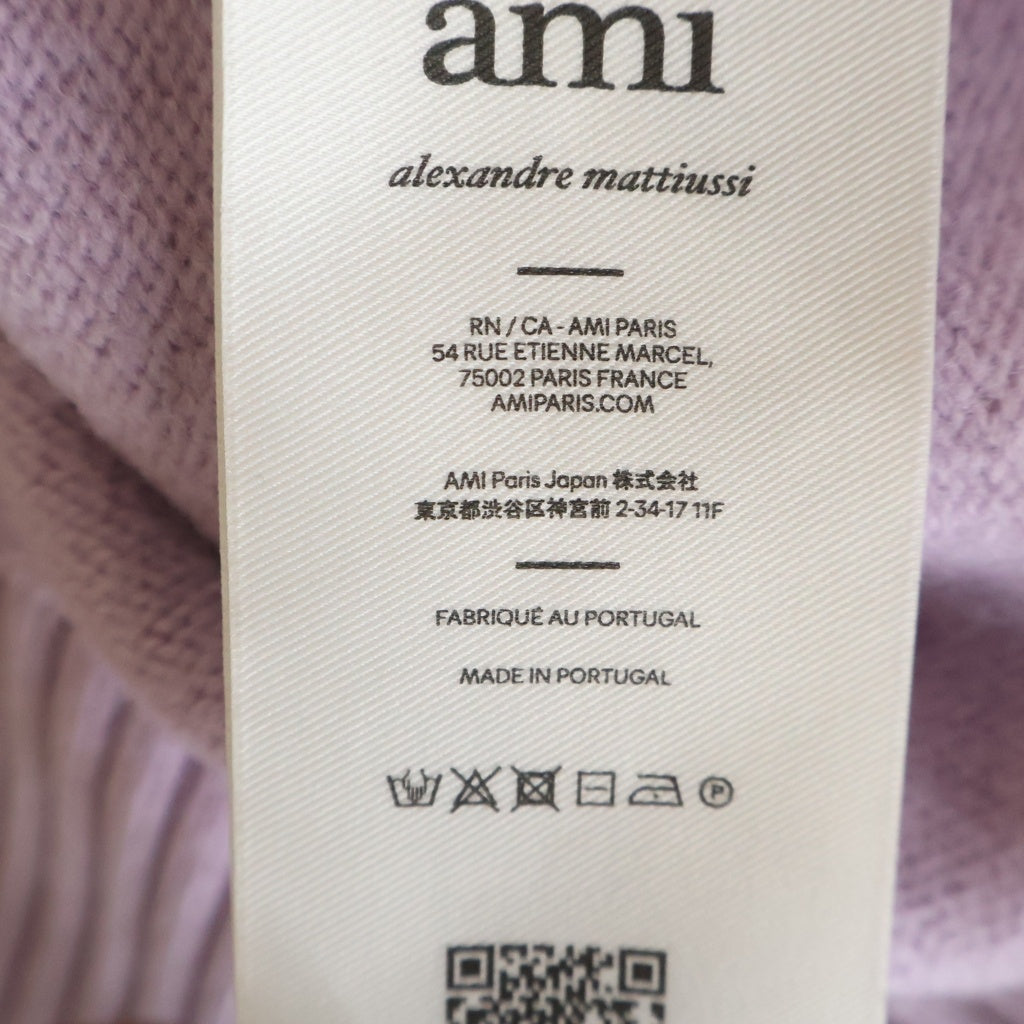ami paris(アミパリス) クルーネック ウール セーターRN/CA パープル UKS090.KN0090 レディース