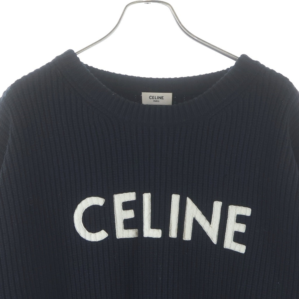 CELINE ノベルティ ニット セリーヌ CELINE(セリーヌ) 21AW Embroidery Over Size Sweater ロゴエンブロイ
