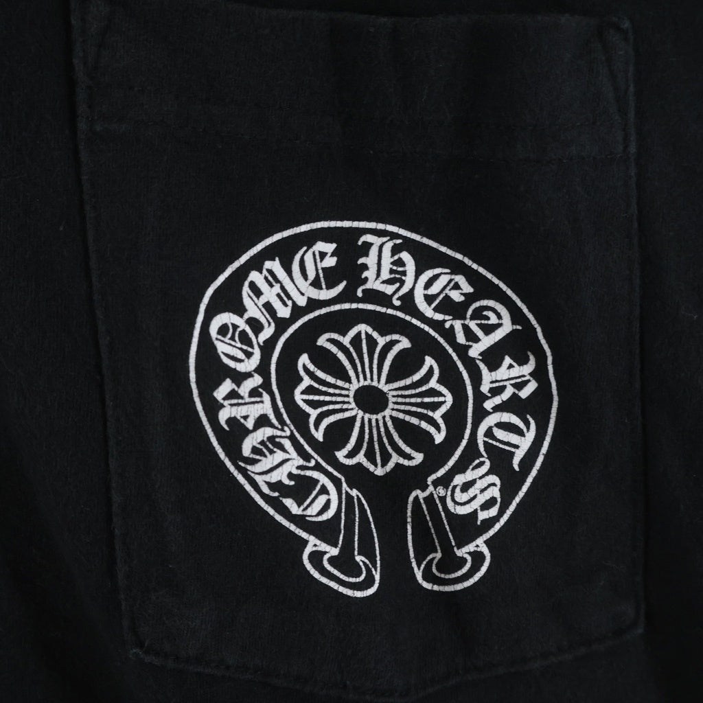 CHROME HEARTS(クロムハーツ) Los Angeles Limited Horseshoe Tee ロサンゼルス限定 ホースシュープリント クルーネック半袖Tシャツ ブラック