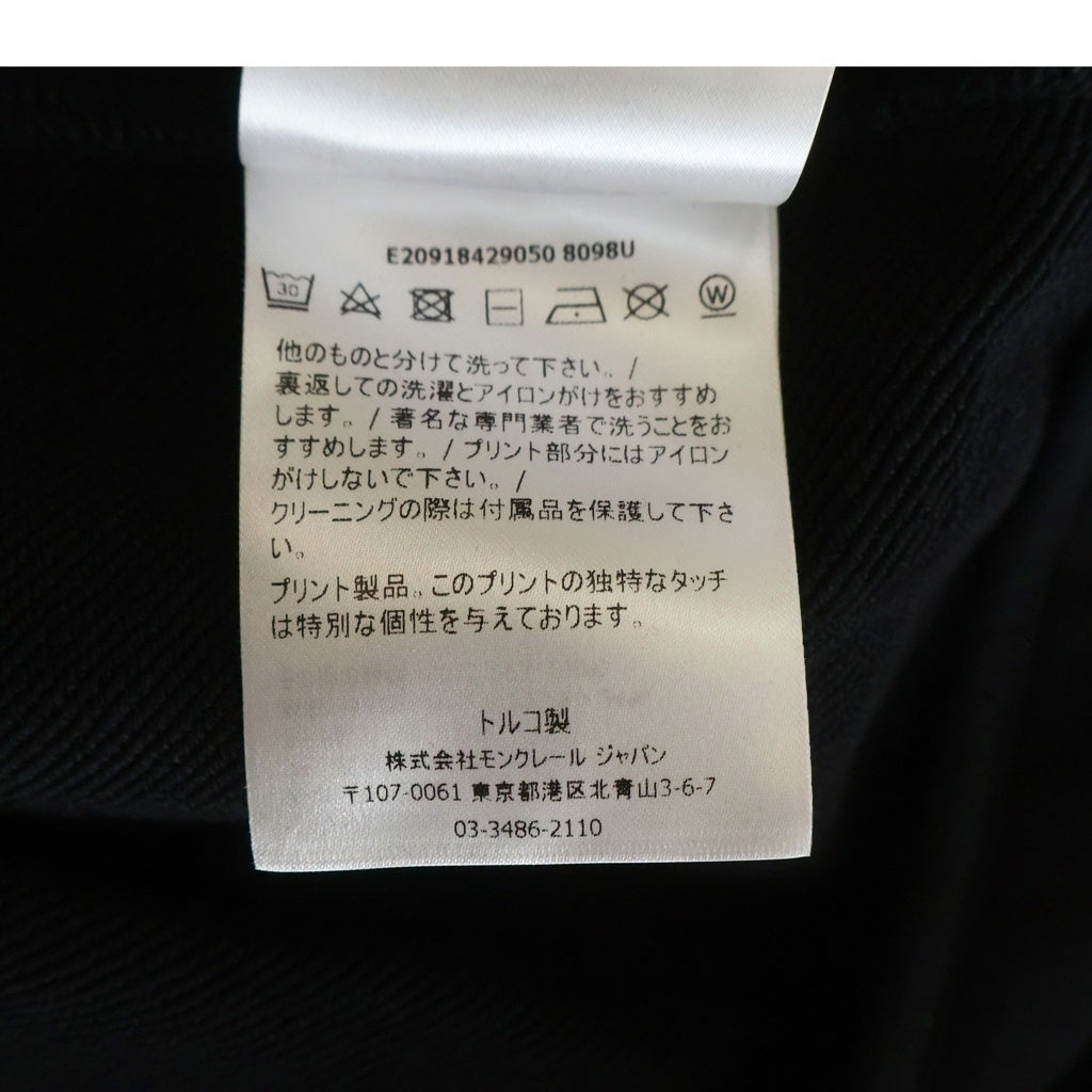 MONCLER(モンクレール) 19AW ラバーワッペンロゴ サイド切り替え ジップアップ スウェットパーカー フーディー ブラック E20918429050 8098U