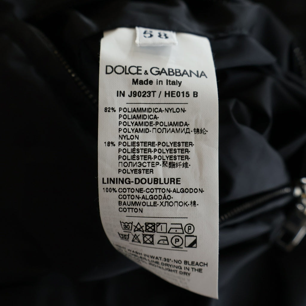 DOLCE & GABBANA(ドルチェアンドガッバーナ) グラフィック柄切り替え ジップデザイン ナイロン トラックジャケット ブラック J9023T/HE015