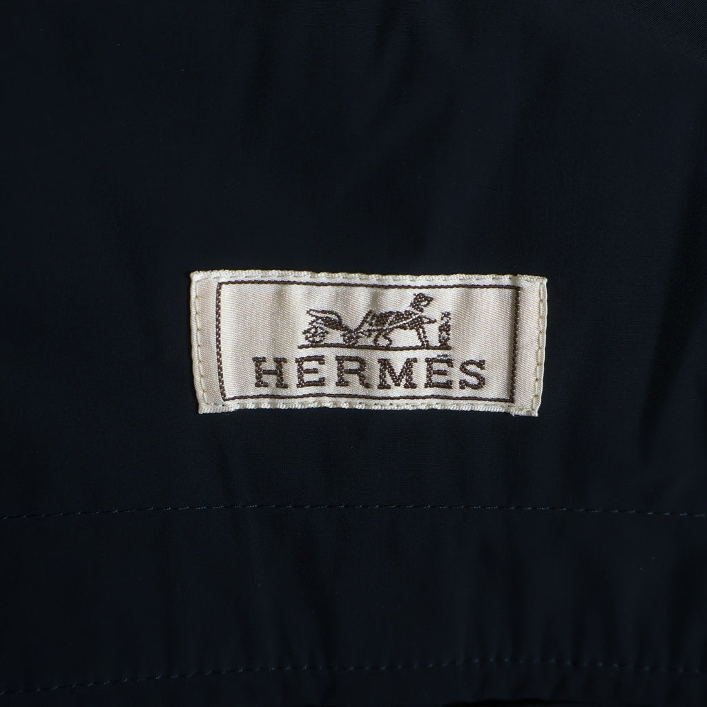HERMES(エルメス) ナイロン ロングコート ネイビー #58