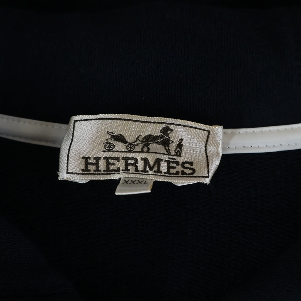 HERMES(エルメス) セットアップ サイドライン ジップアップ スウェットパーカー フーディー イージー トラックパンツ ネイビー