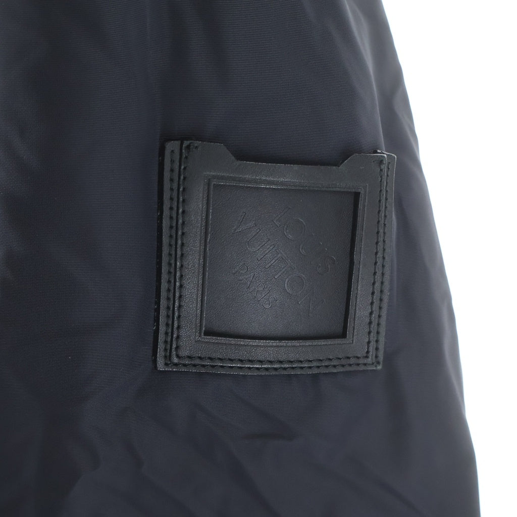 LOUIS VUITTON(ルイヴィトン) レザー切り替え ナイロン ファーフーデッド ジップアップ 中綿 コート ブラック RM102M MRCO41PHN