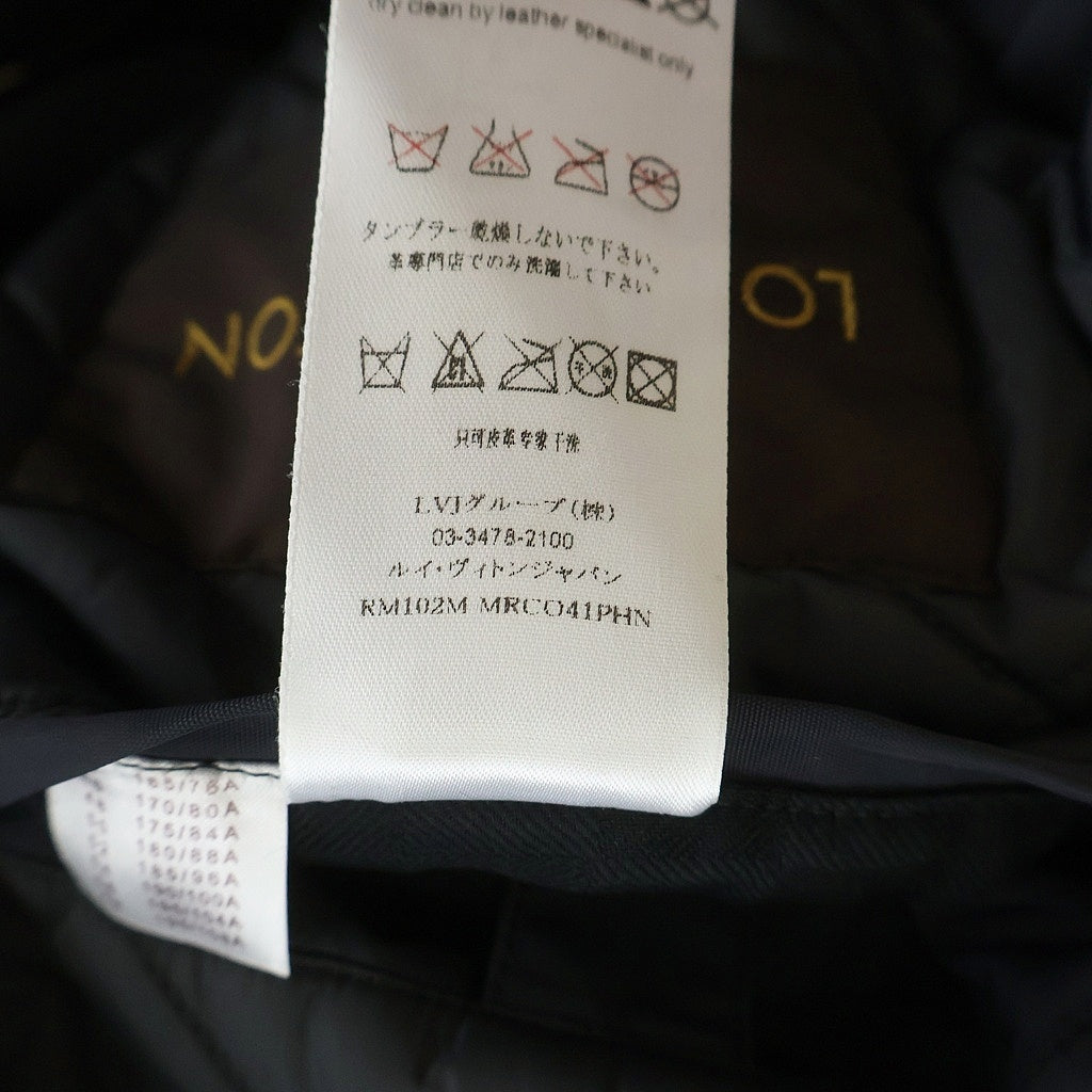 LOUIS VUITTON(ルイヴィトン) レザー切り替え ナイロン ファーフーデッド ジップアップ 中綿 コート ブラック RM102M MRCO41PHN