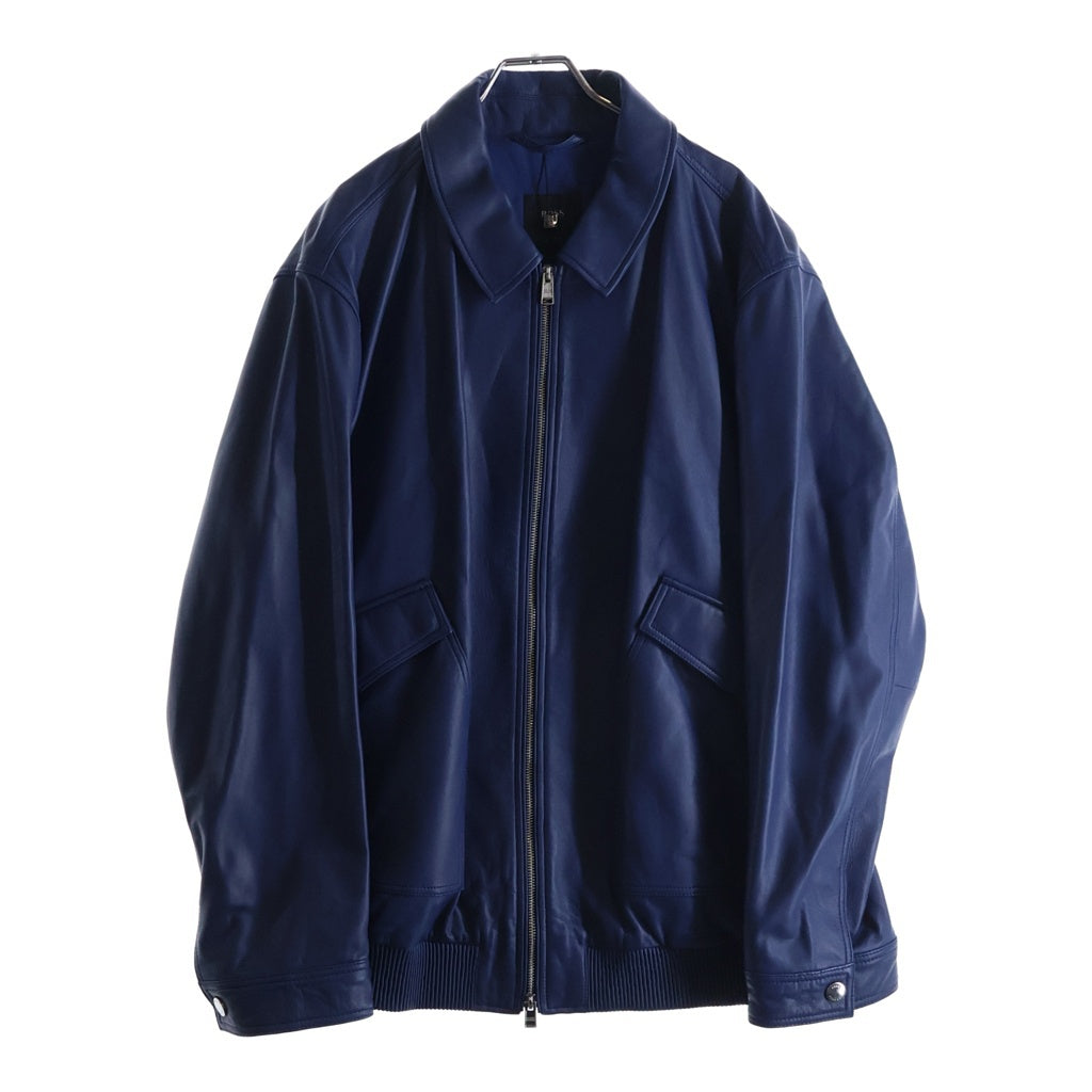 HUGO BOSS(ヒューゴボス) レザー ジップアップ ジャケット ブルー