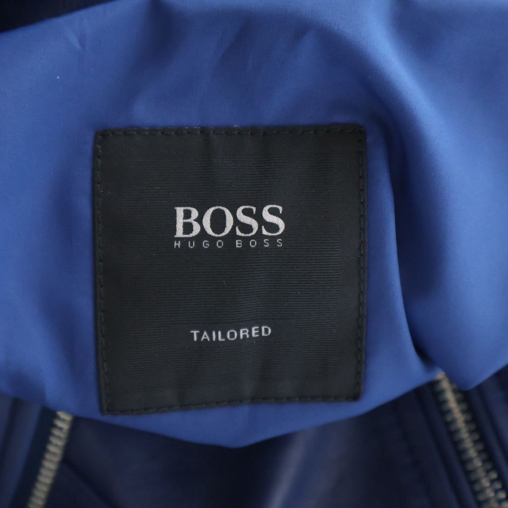 HUGO BOSS(ヒューゴボス) レザー ジップアップ ジャケット ブルー