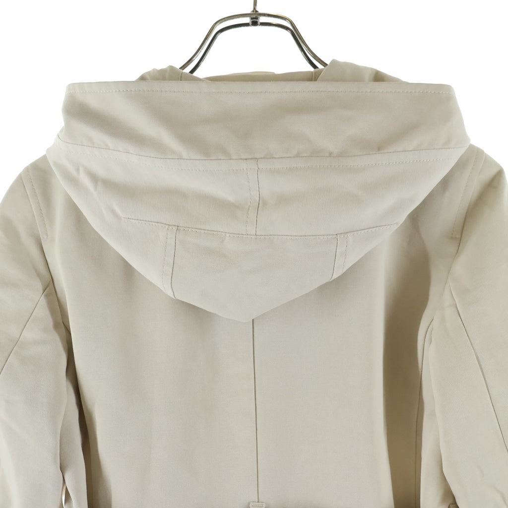 S MAX MARA(エス マックスマーラ) ダブルブレスト フーデッド ジップアップ コート アイボリー レディース