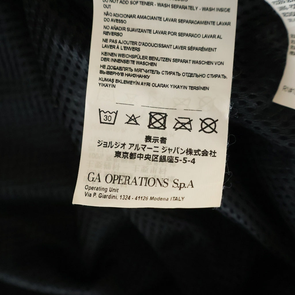 EMPORIO ARMANI EA7(エンポリオアルマーニイーエーセブン) ロゴプリント 幾何学柄切り替え ナイロン ジップアップ トラックジャケット ブラック 3YPB05 PN28Z