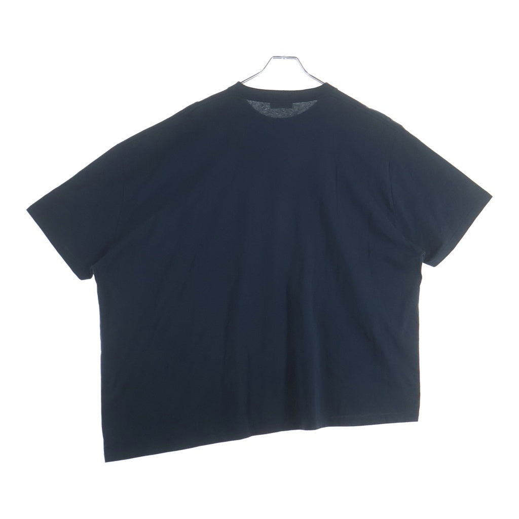 BALENCIAGA(バレンシアガ) 19AW 裾ロゴタグ クルーネック 半袖Tシャツ カットソー ネイビー 583917