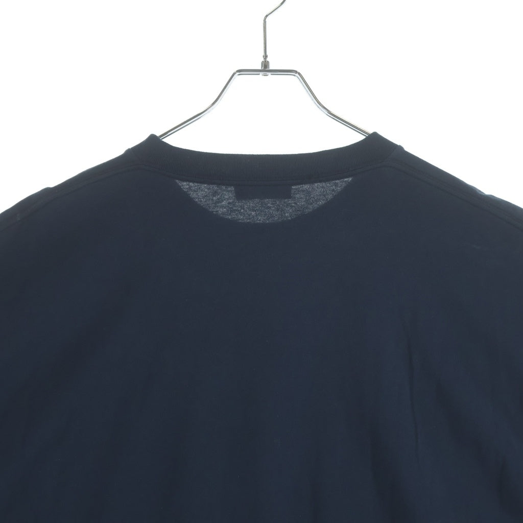 BALENCIAGA(バレンシアガ) 19AW 裾ロゴタグ クルーネック 半袖Tシャツ カットソー ネイビー 583917