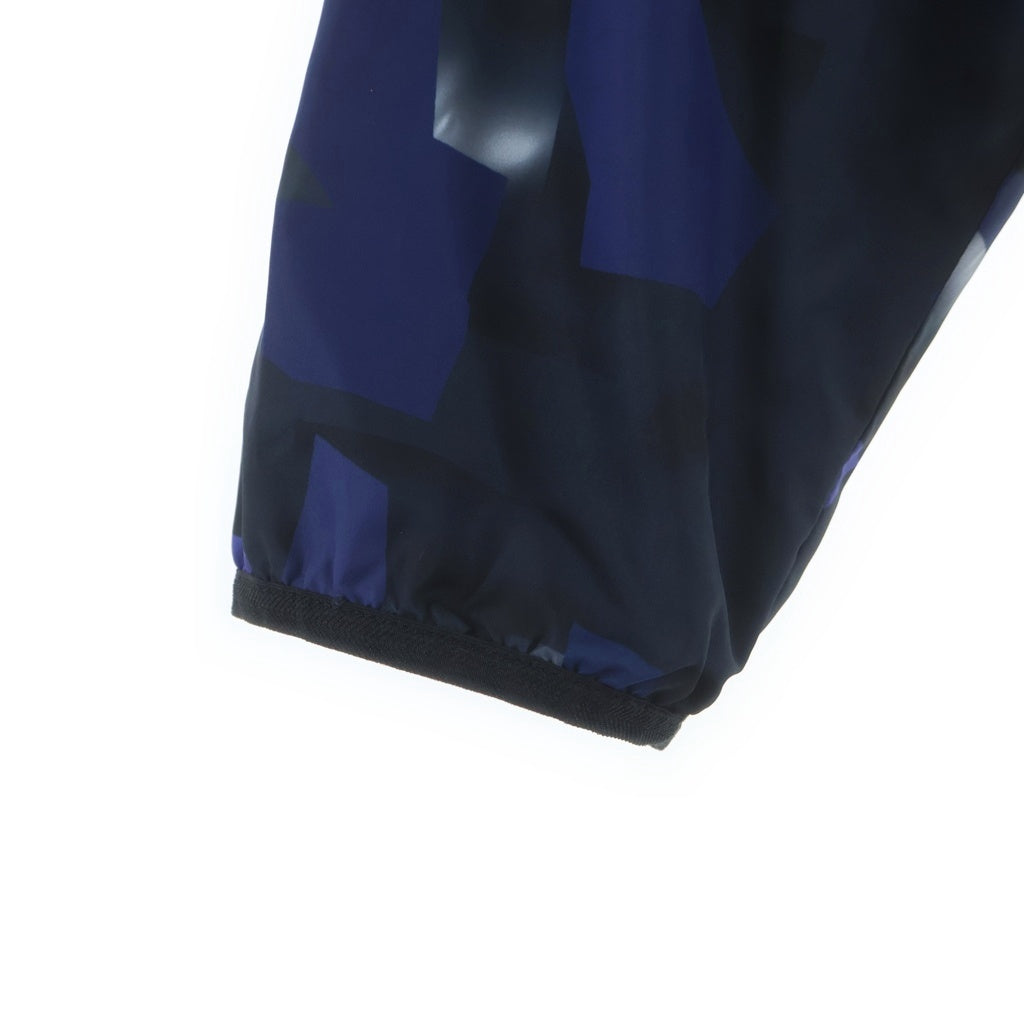 EMPORIO ARMANI EA7(エンポリオアルマーニイーエーセブン) ロゴプリント 幾何学柄切り替え ジップアップ フーデッド ジャケット ネイビー 3GPB05 PN28Z