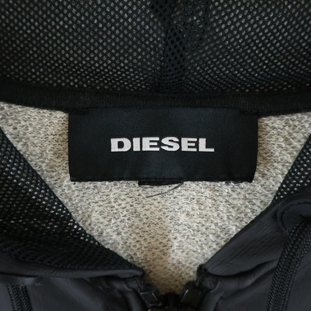 DIESEL(ディーゼル) コーティングコットン フーデッド ジップアップ ジャケット ブラック 00E8F200