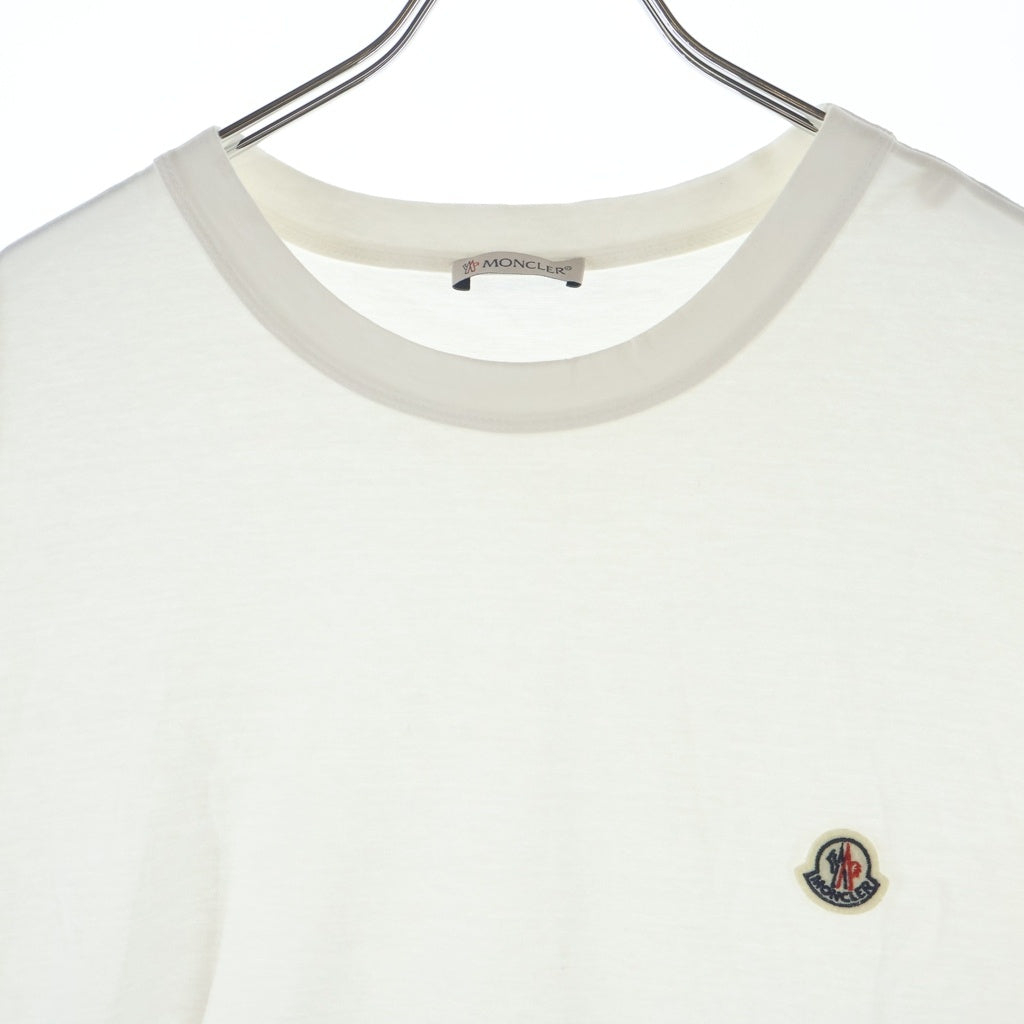 MONCLER(モンクレール) 20SS ワッペンロゴ サイドジップ ドローコード クルーネック 半袖Tシャツ ホワイト F10918C71400 8390Y