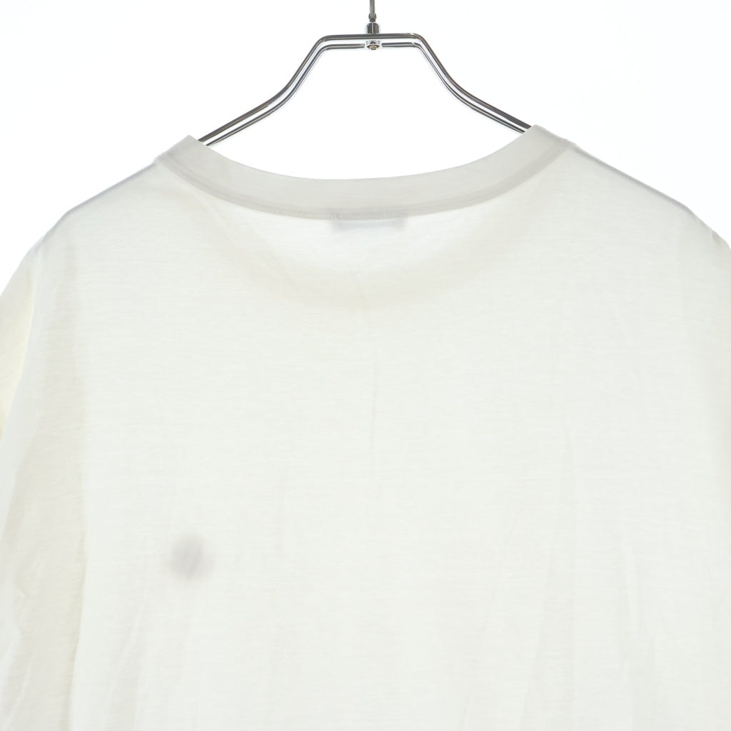 MONCLER(モンクレール) 20SS ワッペンロゴ サイドジップ ドローコード クルーネック 半袖Tシャツ ホワイト F10918C71400 8390Y