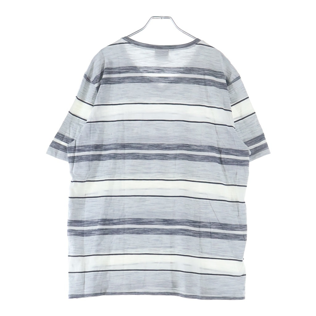 HUGO BOSS(ヒューゴボス) ボーダー総柄 Vネック 半袖Tシャツ カットソー ホワイト/ネイビー 50285480