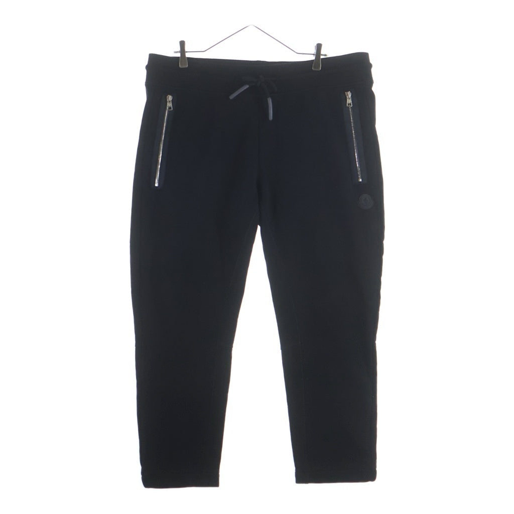 MONCLER(モンクレール) 19AW ラバーワッペンロゴ ジップポケット スウェットトラックパンツ ブラック E20918709200 8098U