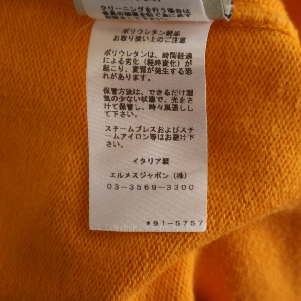 HERMES(エルメス) カシミヤ混 コットンニット ジップアップ パーカー オレンジ