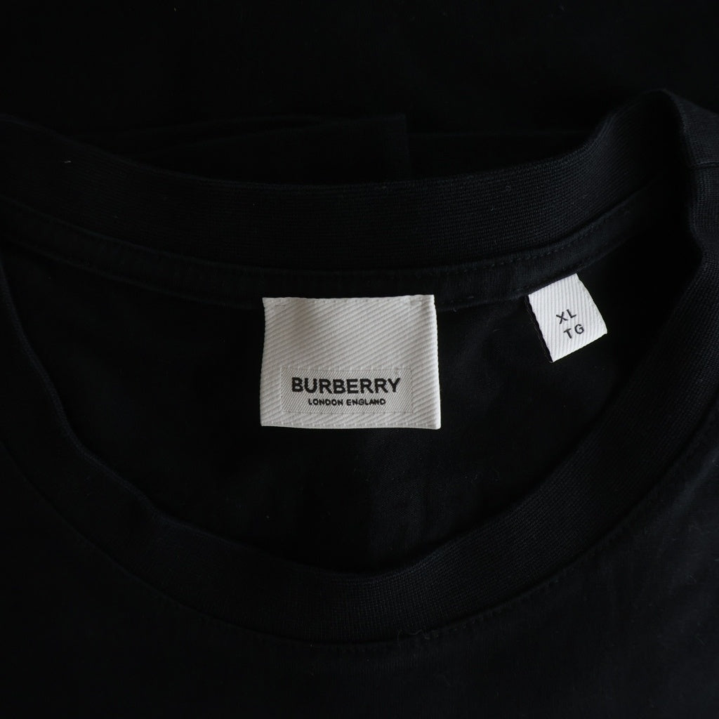 BURBERRY(バーバリー) ロゴプリント クルーネック 半袖Tシャツ カットソー ブラック 8025657