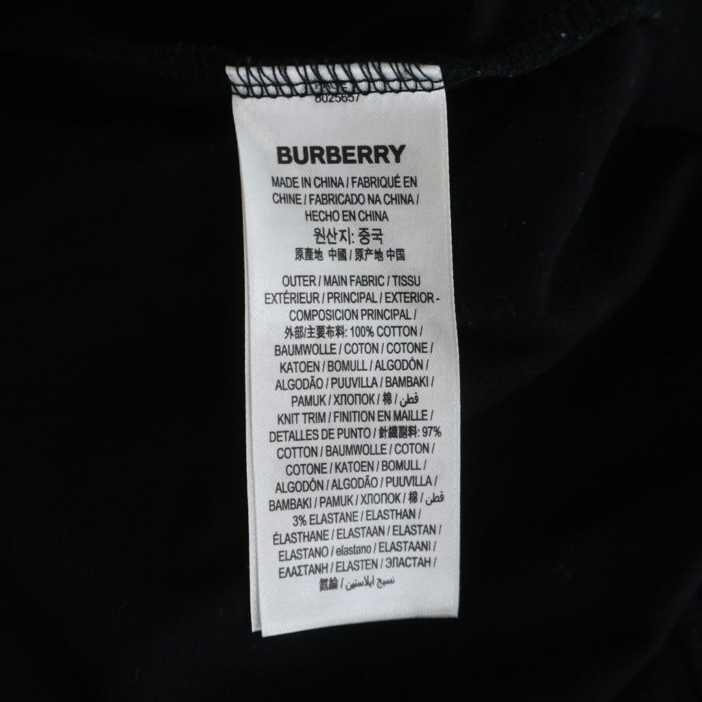 BURBERRY(バーバリー) ロゴプリント クルーネック 半袖Tシャツ カットソー ブラック 8025657