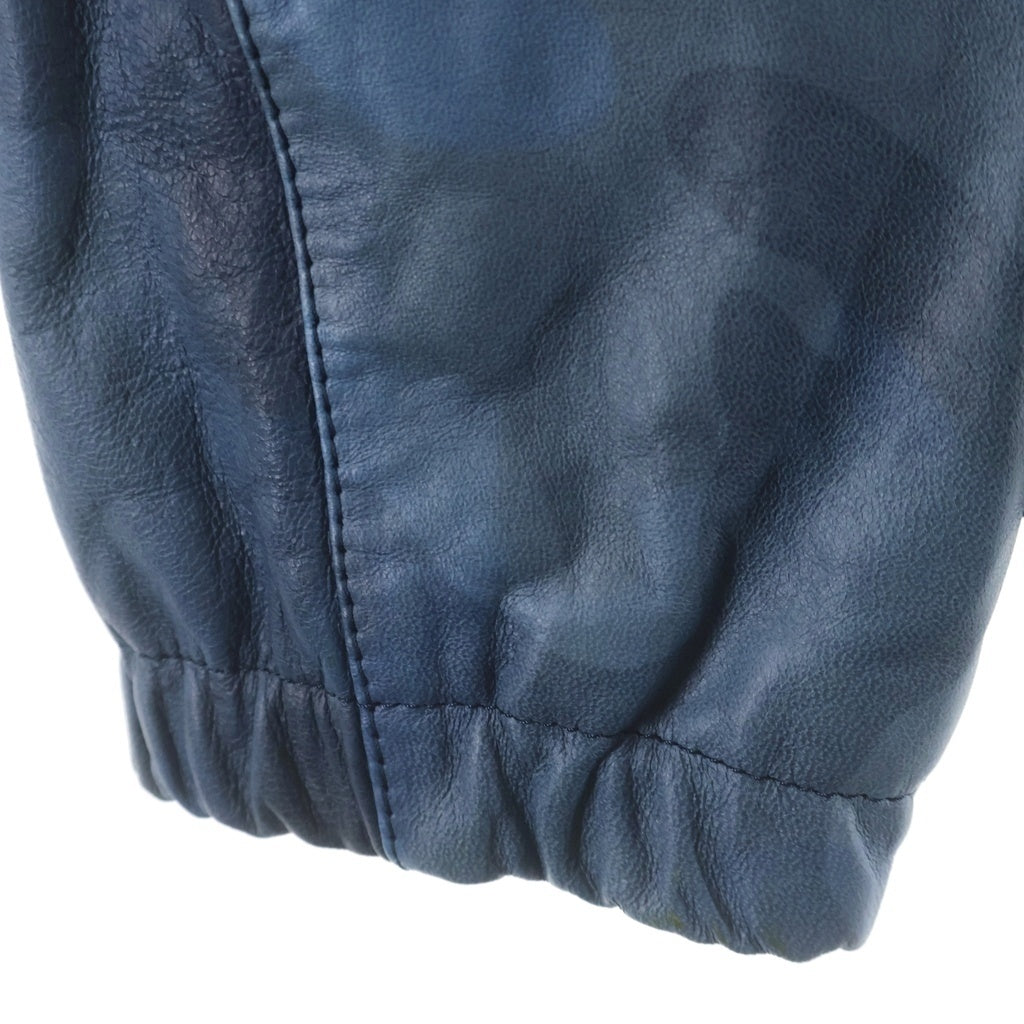 Armani Exchange(アルマーニ エクスチェンジ) レザーウインドブレーカー 迷彩 ブルー #XL 3ZZB50