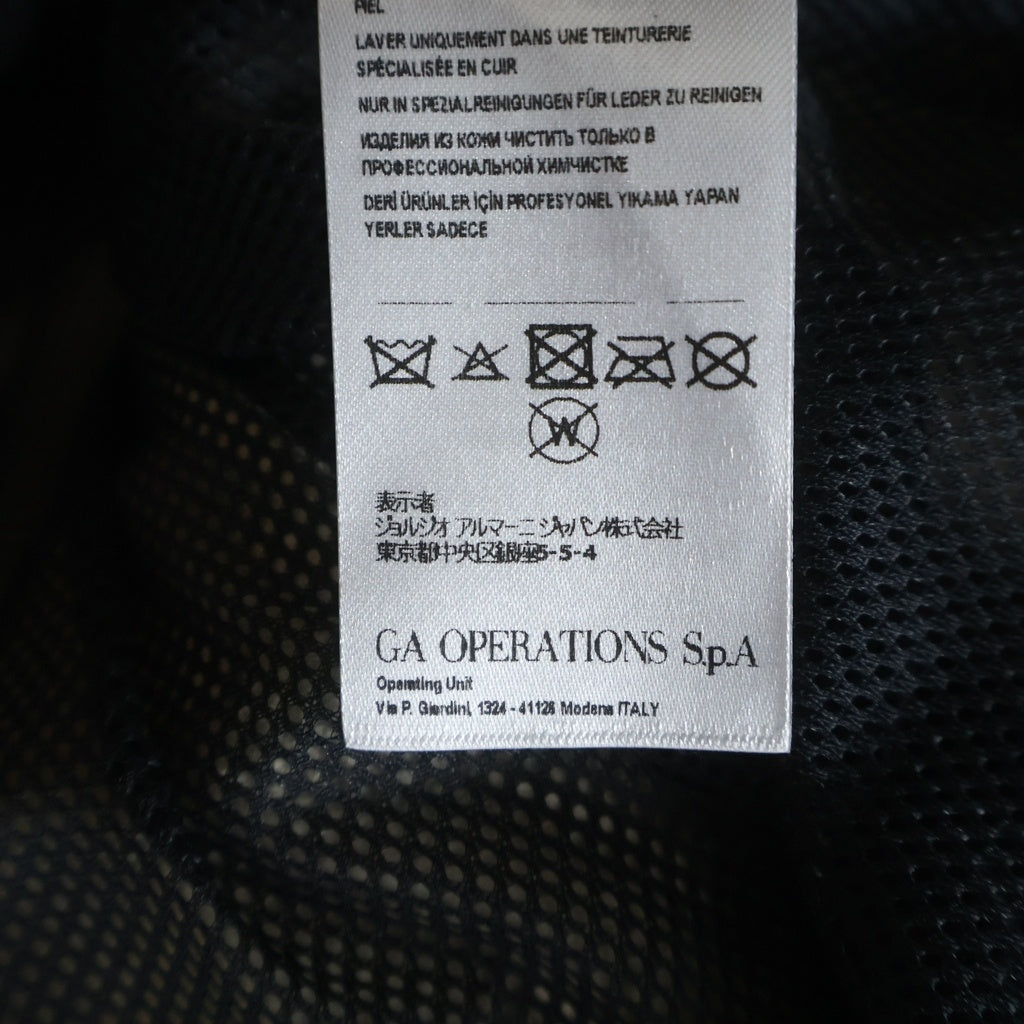 Armani Exchange(アルマーニ エクスチェンジ) レザーウインドブレーカー 迷彩 ブルー #XL 3ZZB50