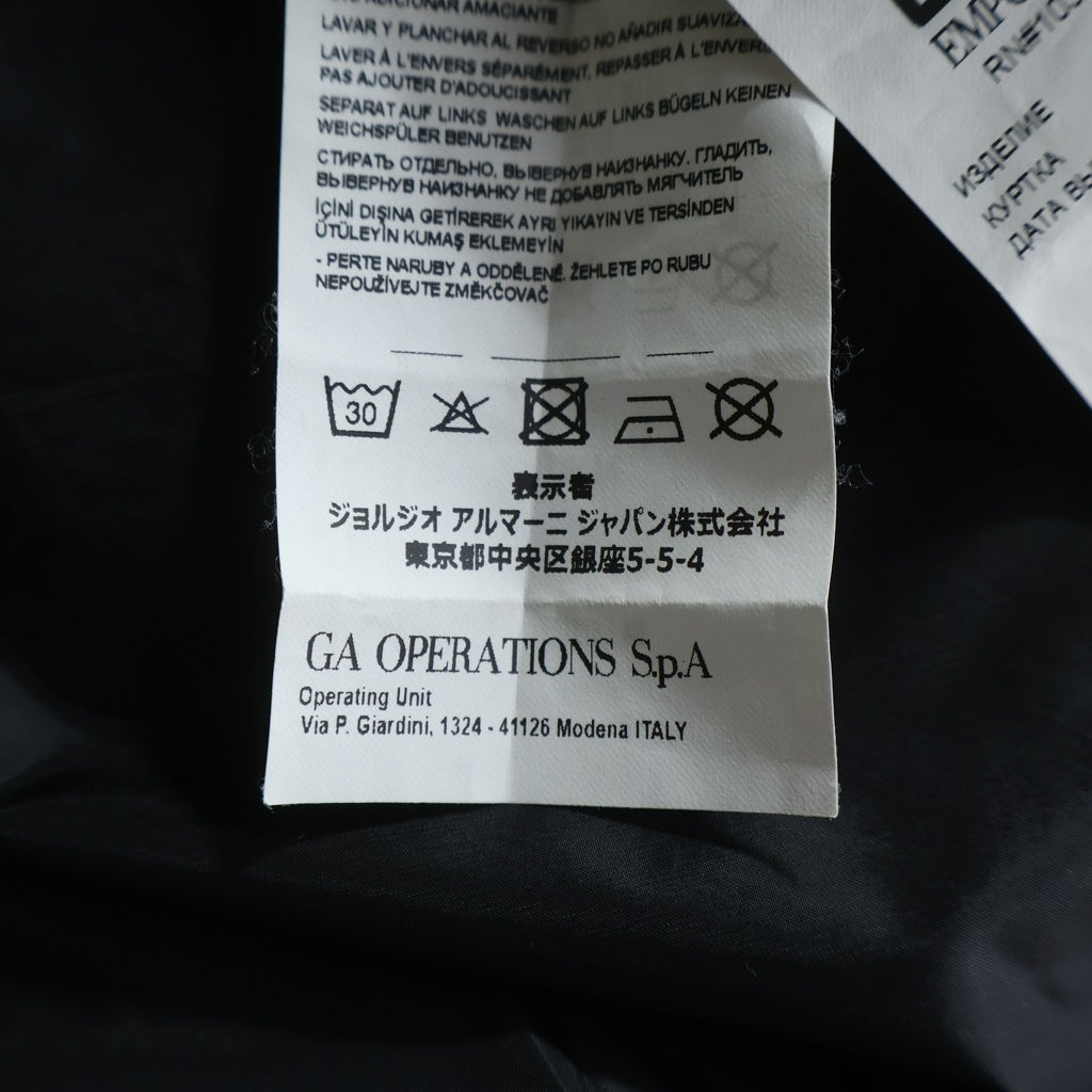 EMPORIO ARMANI(エンポリオアルマーニ) ロゴプリント 総柄プリント フーデッド ジップアップ 中綿ジャケット グレー 6ZPB62