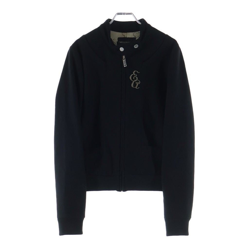 EMPORIO ARMANI(エンポリオアルマーニ) EAロゴピンズ付き ウール ジップアップ ジャケット ブルゾン ブラック EJPN20627399