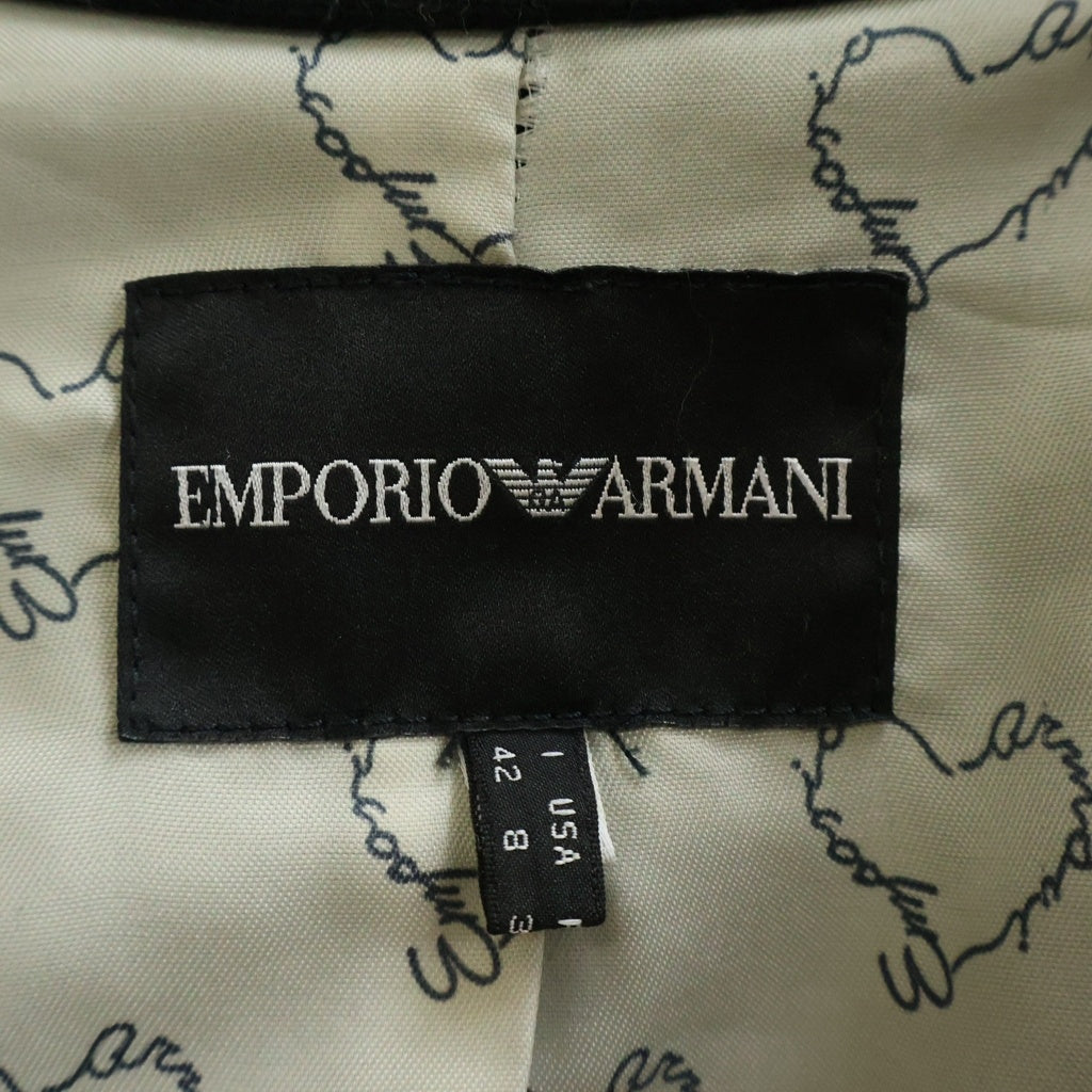 EMPORIO ARMANI(エンポリオアルマーニ) EAロゴピンズ付き ウール ジップアップ ジャケット ブルゾン ブラック EJPN20627399