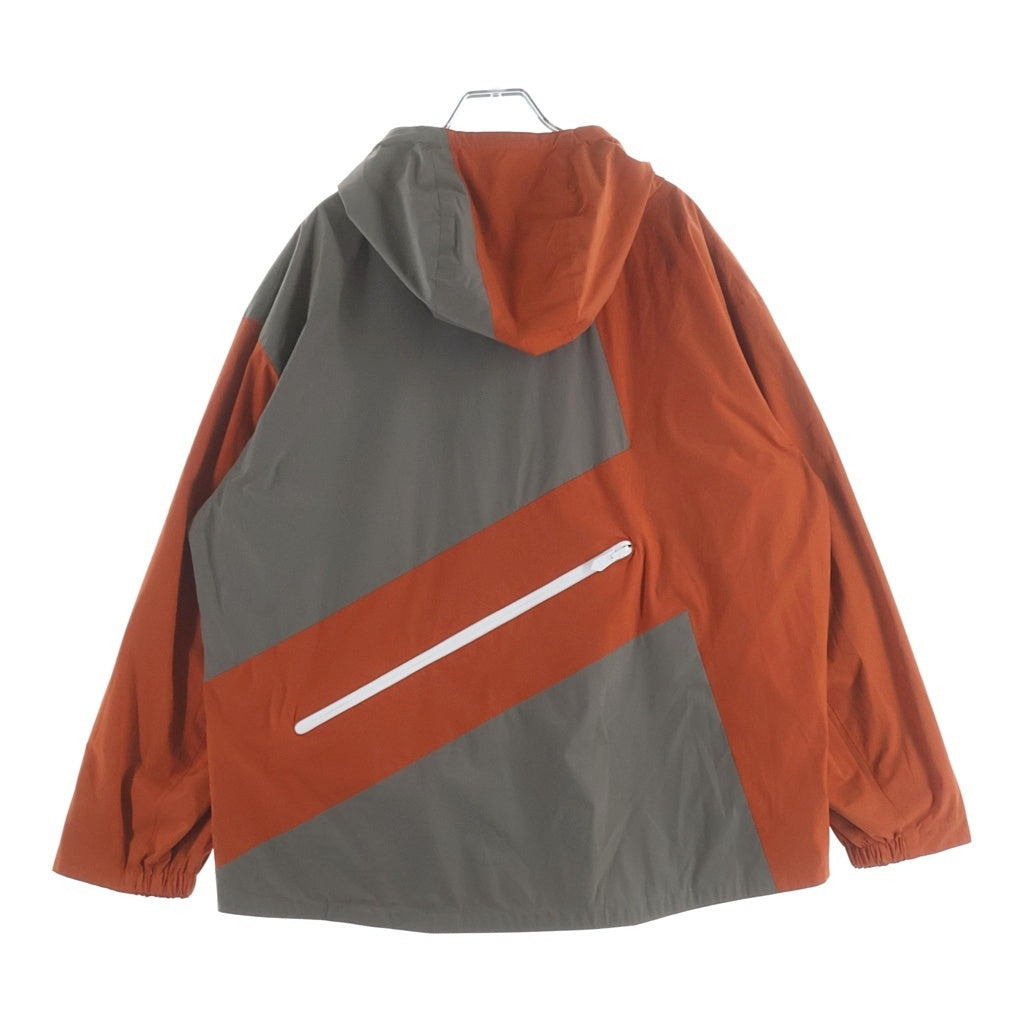 HERMES(エルメス) バイカラー ナイロン フーデッド ジップアップ ジャケット パーカー オレンジ/ベージュ