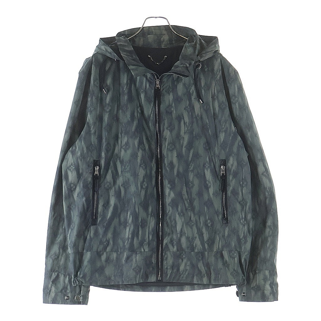 LOUIS VUITTON(ルイヴィトン) 11AW モノグラム総柄プリント ナイロン ジップアップ フーデッド ジャケット カーキ RM112M MTPK42P1L