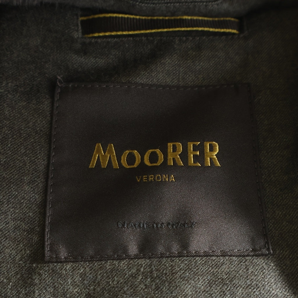 MOORER(ムーレー) ダブルブレスト ダウンジャケット グレー ラビットファー