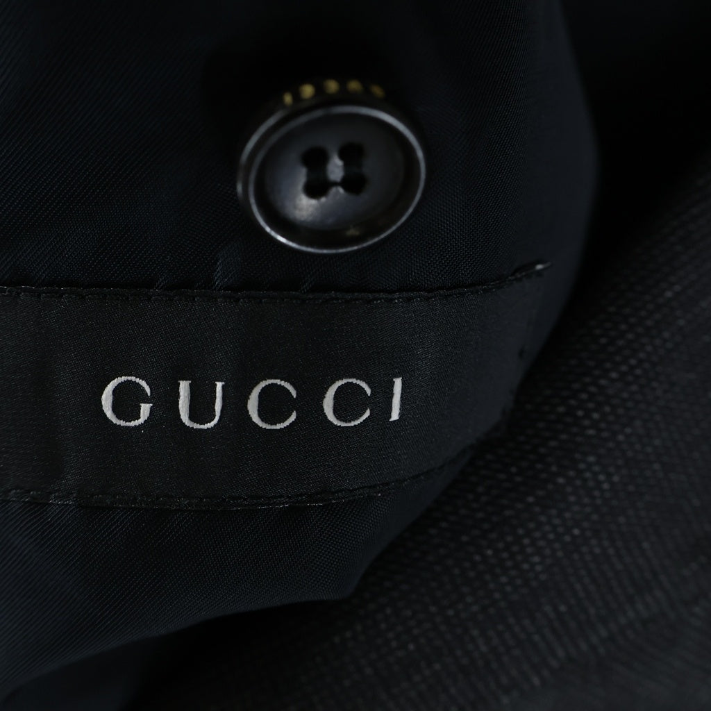 GUCCI(グッチ) セットアップスーツ ウール ピークドラペル 2B テーラードジャケット ノータック スラックスパンツ グレー 166367
