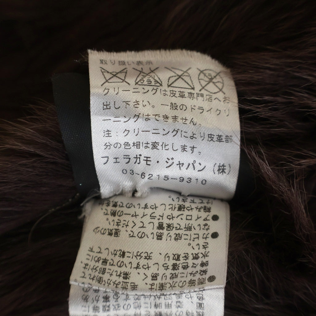 FERRAGAMO(フェラガモ) メタリックレザー ファーライニング コート ブロンズ レディース