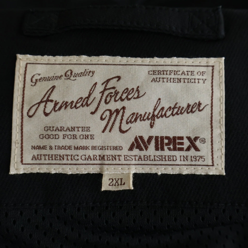AVIREX(アヴィレックス) ロゴ刺繍 ジップアップ ボンバージャケット ブルゾン ブラック 6182175