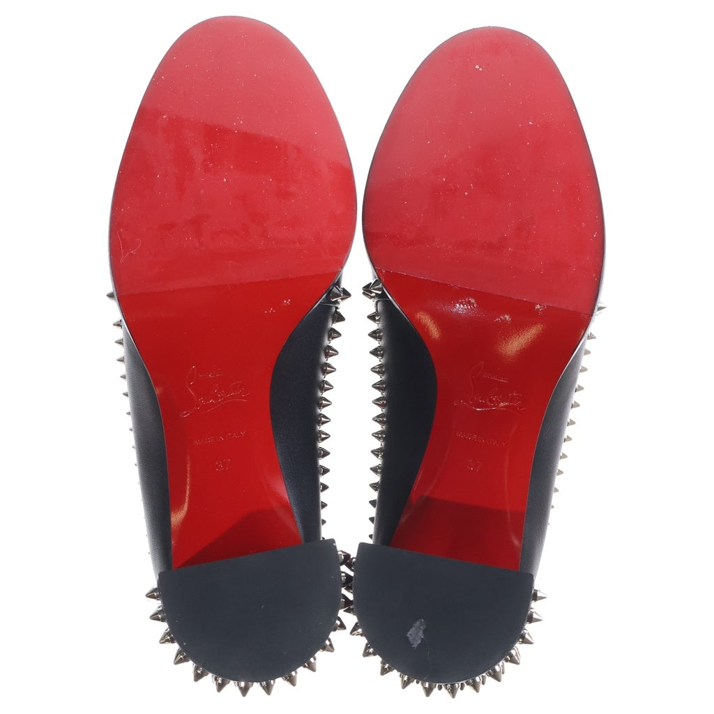 CHRISTIAN LOUBOUTIN(クリスチャンルブタン) アウトラインスパイク70 ヒールブーツ スタッズ ブラック カーフレザー #37 3210964 レディース