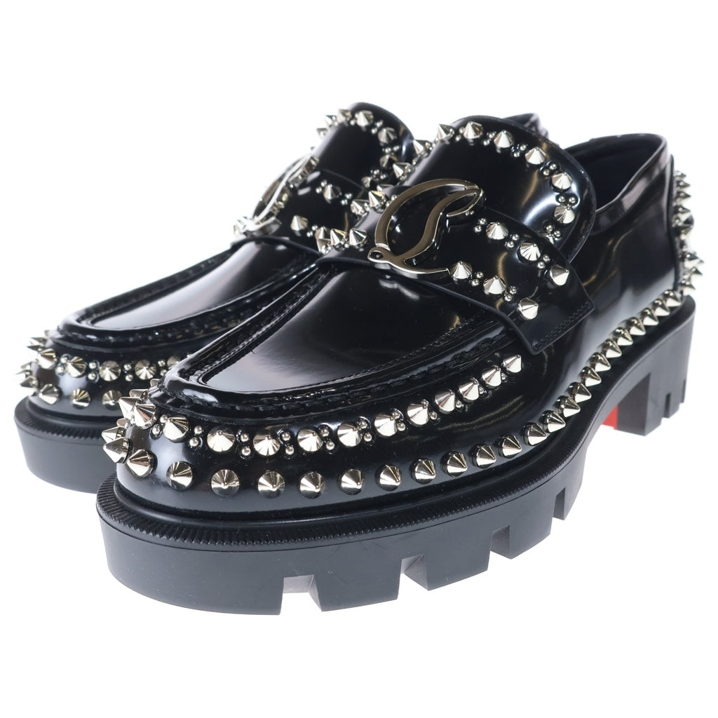CHRISTIAN LOUBOUTIN(クリスチャンルブタン) CLモックルグスパイクフラット スタッズ ローファー カーフレザー ブラック #37 3230797 レディース