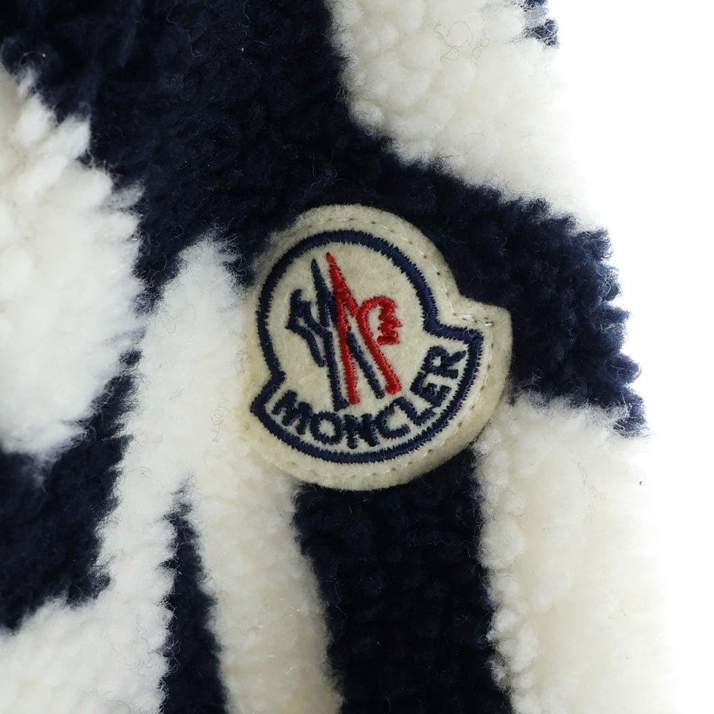 MONCLER(モンクレール) ボアフリースジップアップフーディ ホワイト/ブラック #S 320918G00063 89A9Z