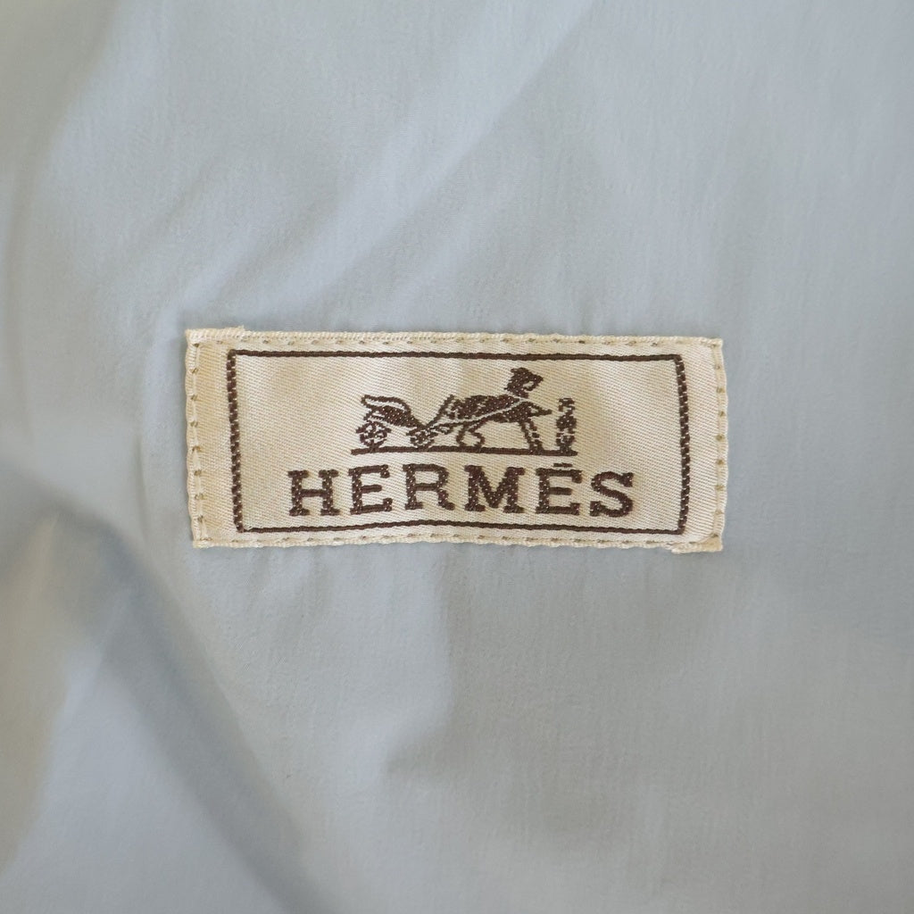 HERMES(エルメス) ナイロンジップアップフーディ ライトブルー×ベージュ #48 H552940HX