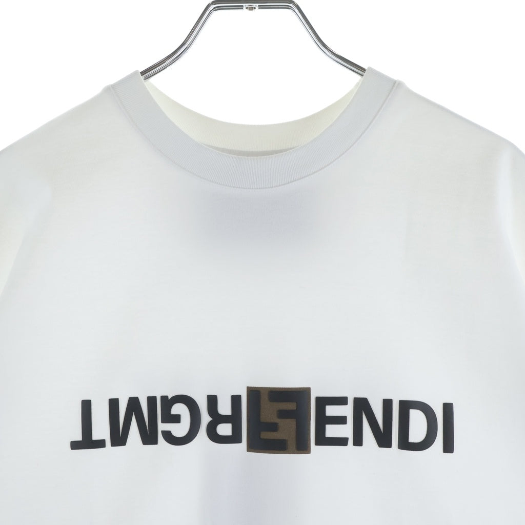 FENDI(フェンディ) リバースロゴプリントTシャツ ホワイト コットン #S FY1144 AQJN